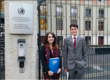 members of Scottish Youth Parliament outside UN Building